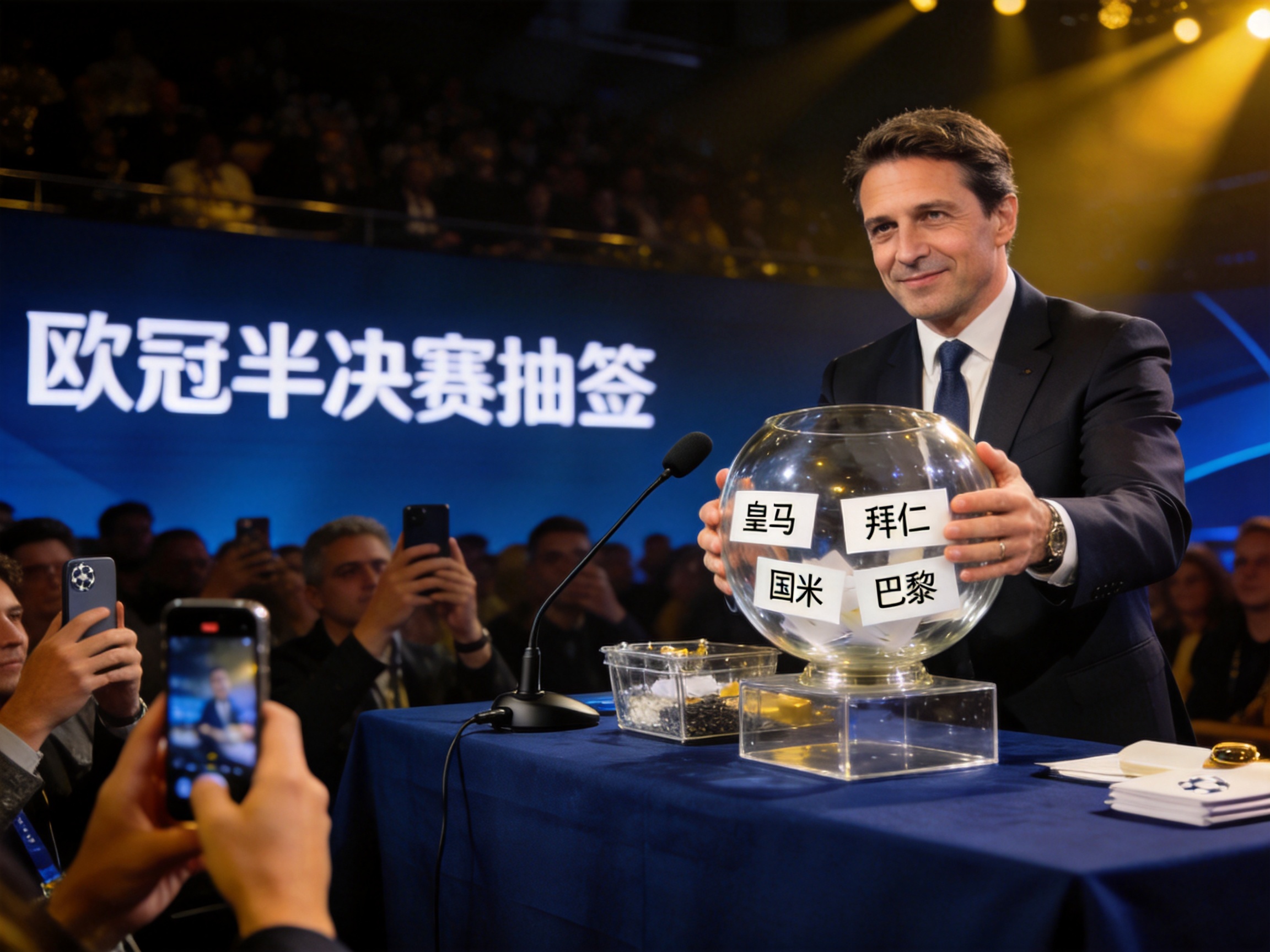欧冠半决赛抽签仪式现场